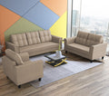 Adorn India Maddox Tufted 3+2+1 6 Seater Sofa Set (Beige) (3 Year Warranty)