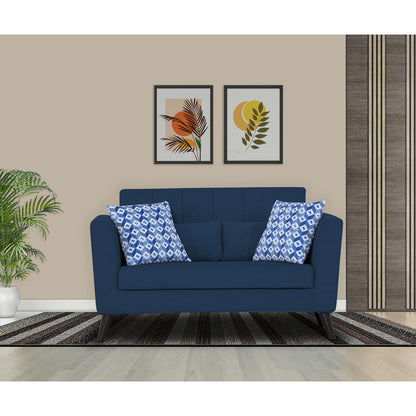 Adorn India Daniel 2 Seater Sofa (Blue)