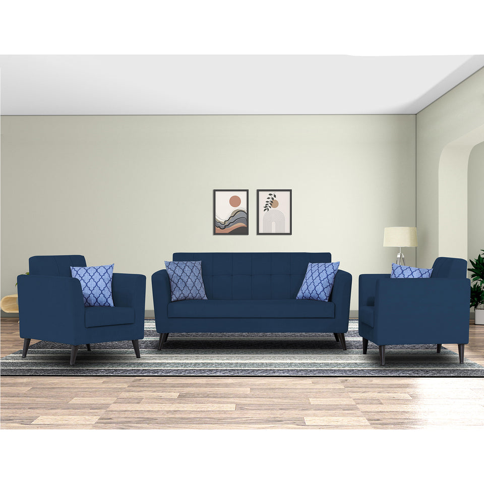 Dannis 3+1+1 5 Seater Sofa Set (Blue)