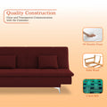 Adorn India Premium New Aspen 3 Seater Sofa Cum Bed 4X6 Velvet Suede with 2 Cushions (Color Maroon) and Suitable for All Indoor, with 3 Years Warranty