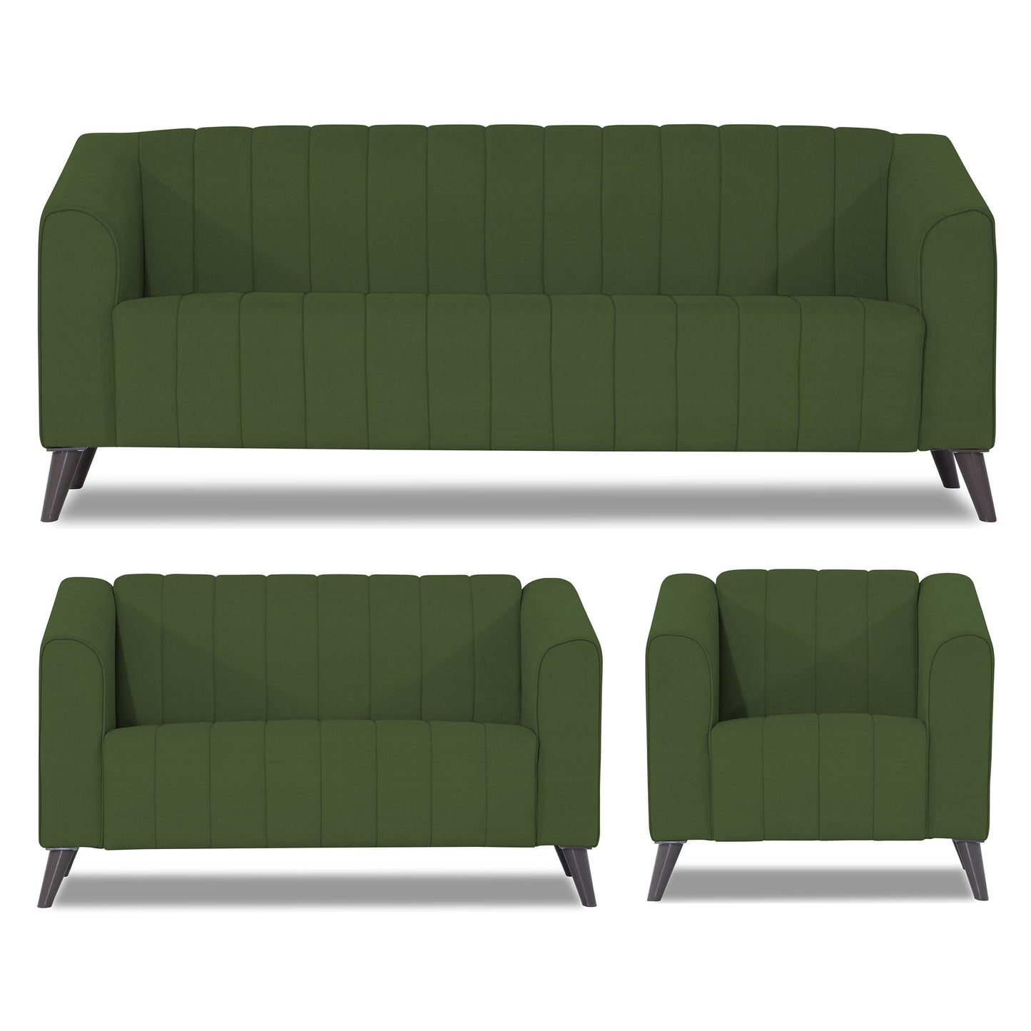 Adorn India Premium Laurel 3+2+1 6 Seater Sofa Set (Green)
