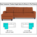 Adorn India Premium Raptor L Shape 6 Seater Sofa Set (LHS) (Rust)