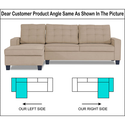 Adorn India Premium Raptor L Shape 6 Seater Sofa Set (LHS) (Beige)