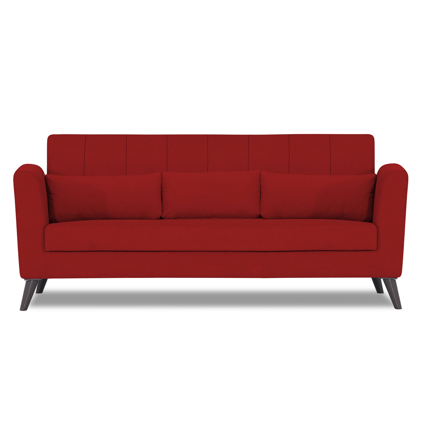 Adorn India Daniel 3 Seater Sofa (Red)