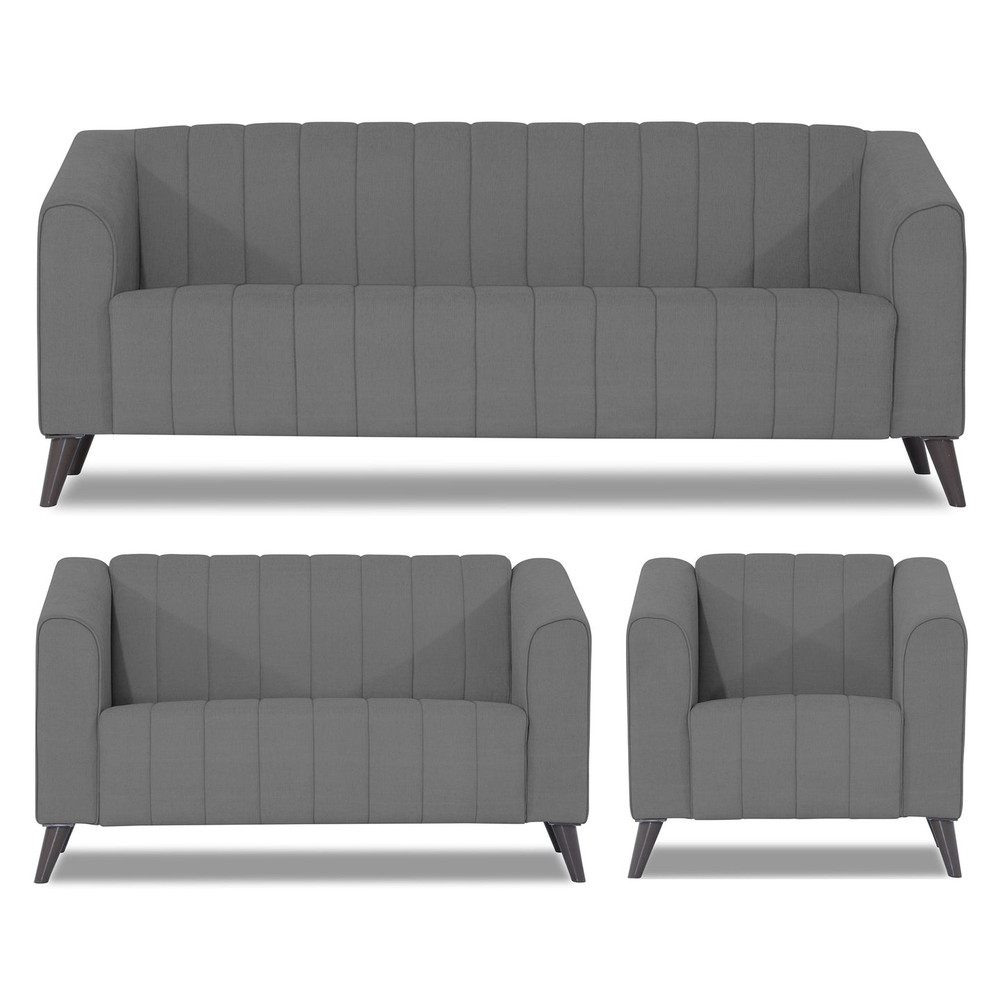 Adorn India Premium Laurel 3+2+1 6 Seater Sofa Set (Grey)