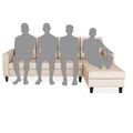Darcy L Shape 6 Seater Sofa Set (RHS) (Beige)