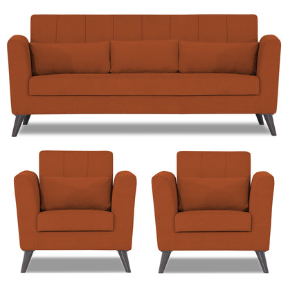 Adorn India Daniel 3+1+1 5 Seater Sofa Set (Rust)