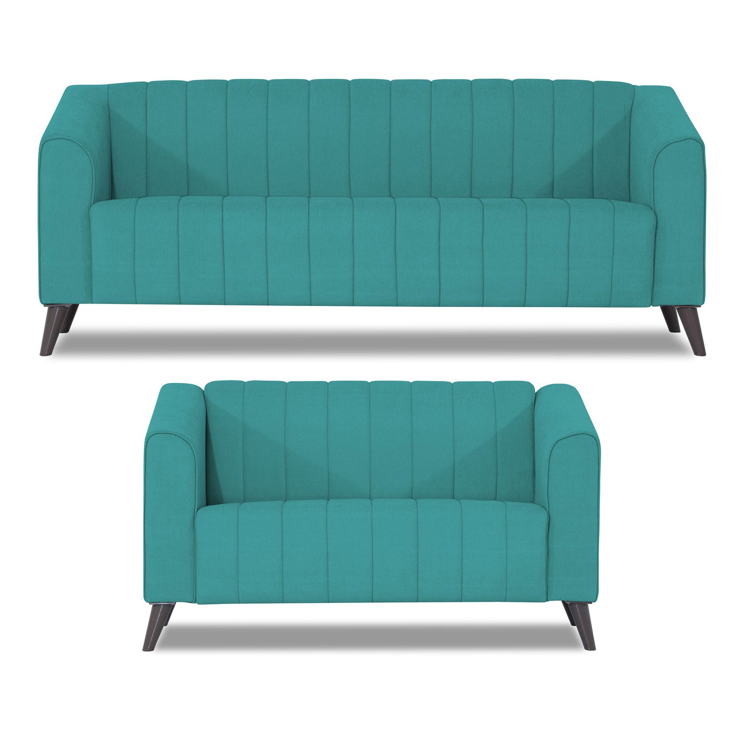 Adorn India Premium Laurel 3+2 5 Seater Sofa Set (Aqua Blue)