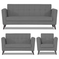 Adorn India Dannis 3+2+1 6 Seater Sofa Set (Grey) (3 Year Warranty)