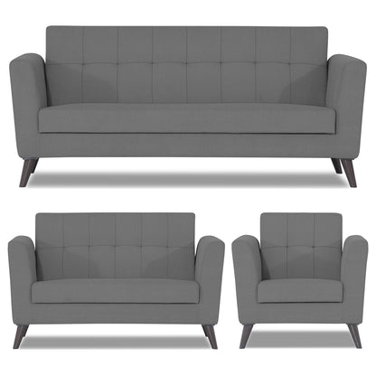 Adorn India Dannis 3+2+1 6 Seater Sofa Set (Grey)