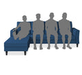 Adorn India Maddox Tufted L Shape 5 Seater Chenille Sofa Sofa Set LHS (Blue) (3 Year Warranty)