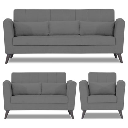 Adorn India Daniel 3+2+1 6 Seater Sofa Set (Grey)