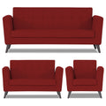 Adorn India Dannis 3+2+1 6 Seater Sofa Set (Red) (3 Year Warranty)