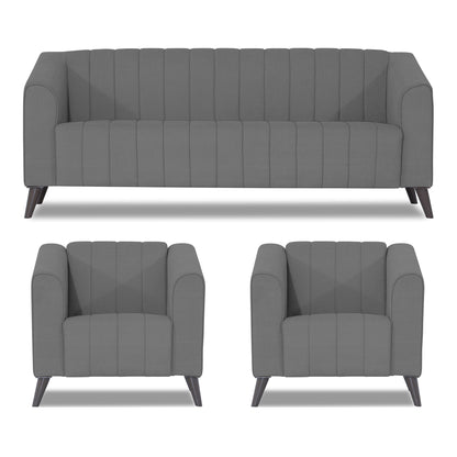 Adorn India Premium Laurel 3+1+1 5 Seater Sofa Set (Grey)