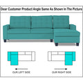 Adorn India Premium Raptor L Shape 6 Seater Sofa Set (RHS) (Aqua Blue)