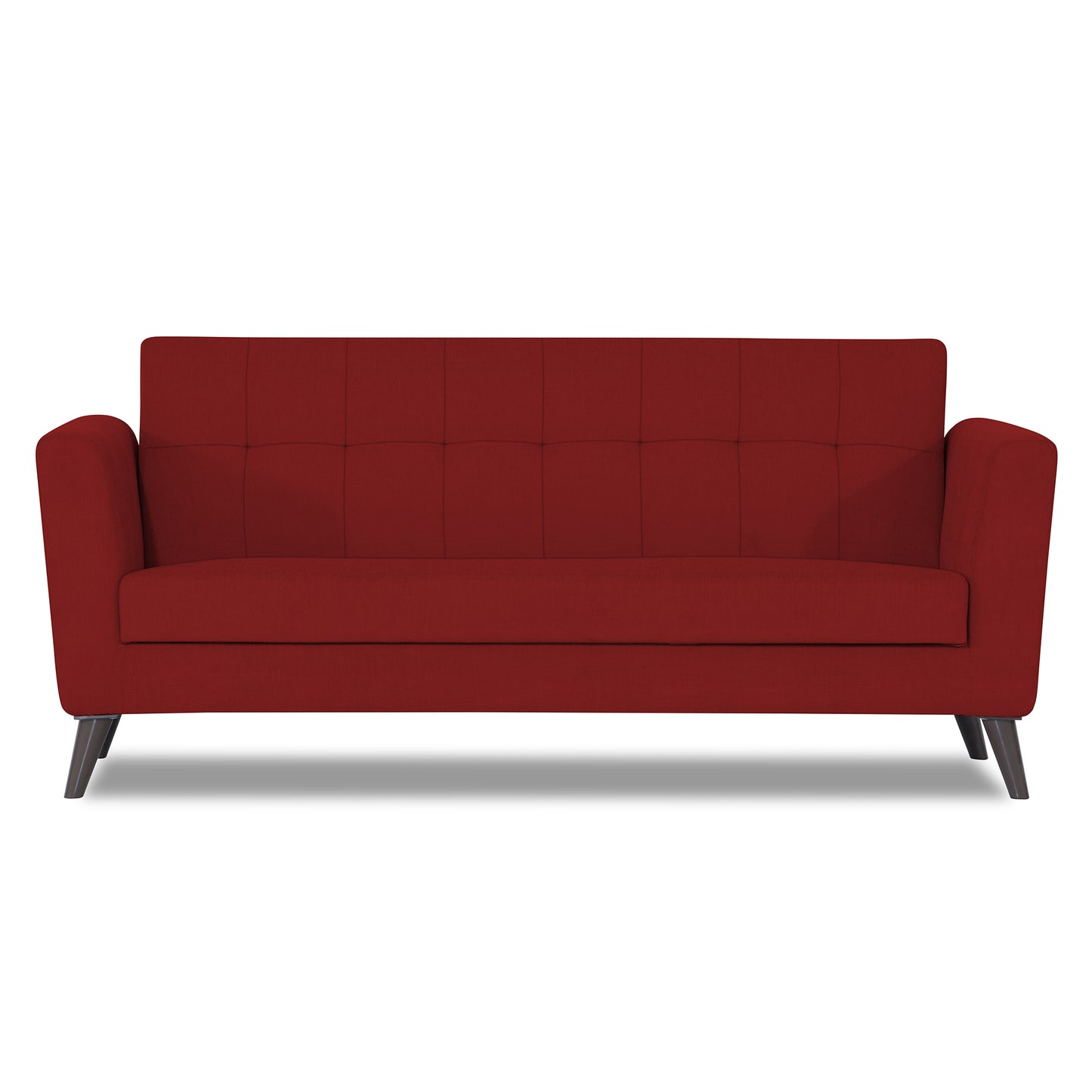 Adorn India Dannis 3 Seater Sofa (Red)