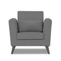Adorn India Daniel 1 Seater Sofa (Grey) (3 Year Warranty)