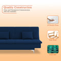 Adorn India Premium New Aspen 3 Seater Sofa Cum Bed 4X6 Velvet Suede with 2 Cushions (Color Blue) and Suitable for All Indoor, with 3 Years Warranty