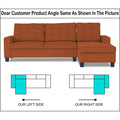 Adorn India Premium Raptor L Shape 6 Seater Sofa Set (RHS) (Rust)