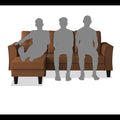 Maddox Tufted L Shape 4 Seater Sofa Set (Brown)