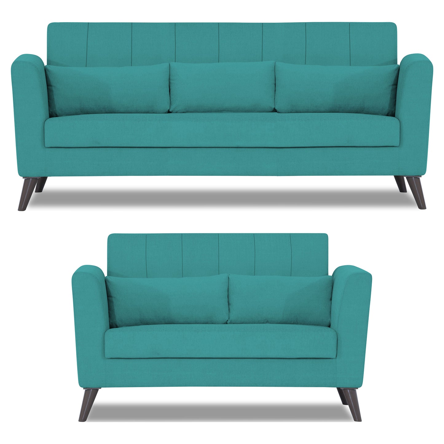 Adorn India Daniel 3+2 5 Seater Sofa Set (Aqua Blue)