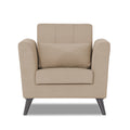 Adorn India Daniel 1 Seater Sofa (Beige) (3 Year Warranty)