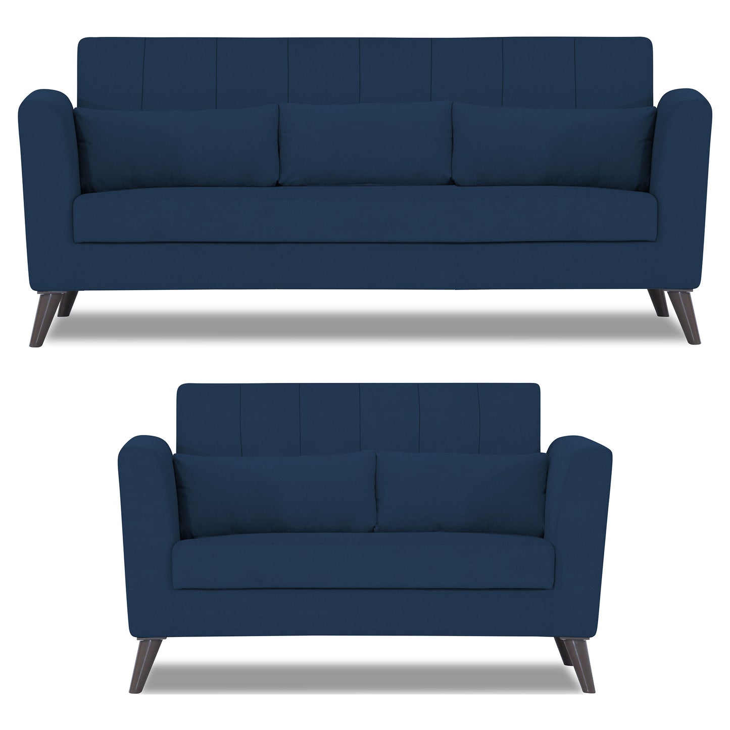 Adorn India Daniel 3+2 5 Seater Sofa Set (Blue) (3 Year Warranty)