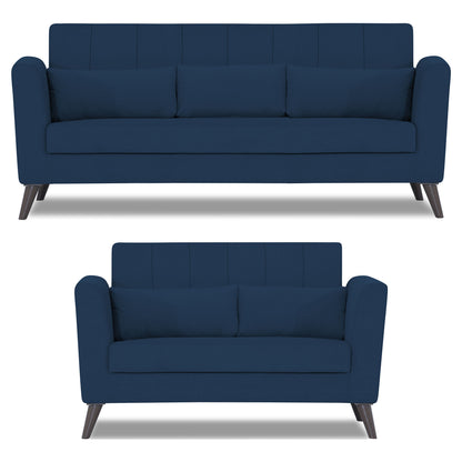 Adorn India Daniel 3+2 5 Seater Sofa Set (Blue) (3 Year Warranty)