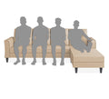 Adorn India Maddox Tufted L Shape 5 Seater Sofa Chenille Sofa Set RHS (Beige) (3 Year Warranty)
