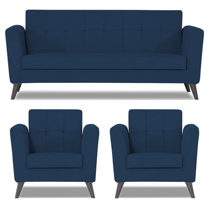 Adorn India Dannis 3+1+1 5 Seater Sofa Set (Blue)