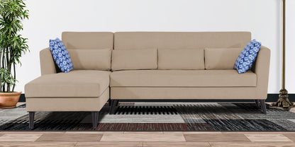 Adorn India Daniel L Shape 6 Seater Sofa Set LHS (Beige) (3 Year Warranty)