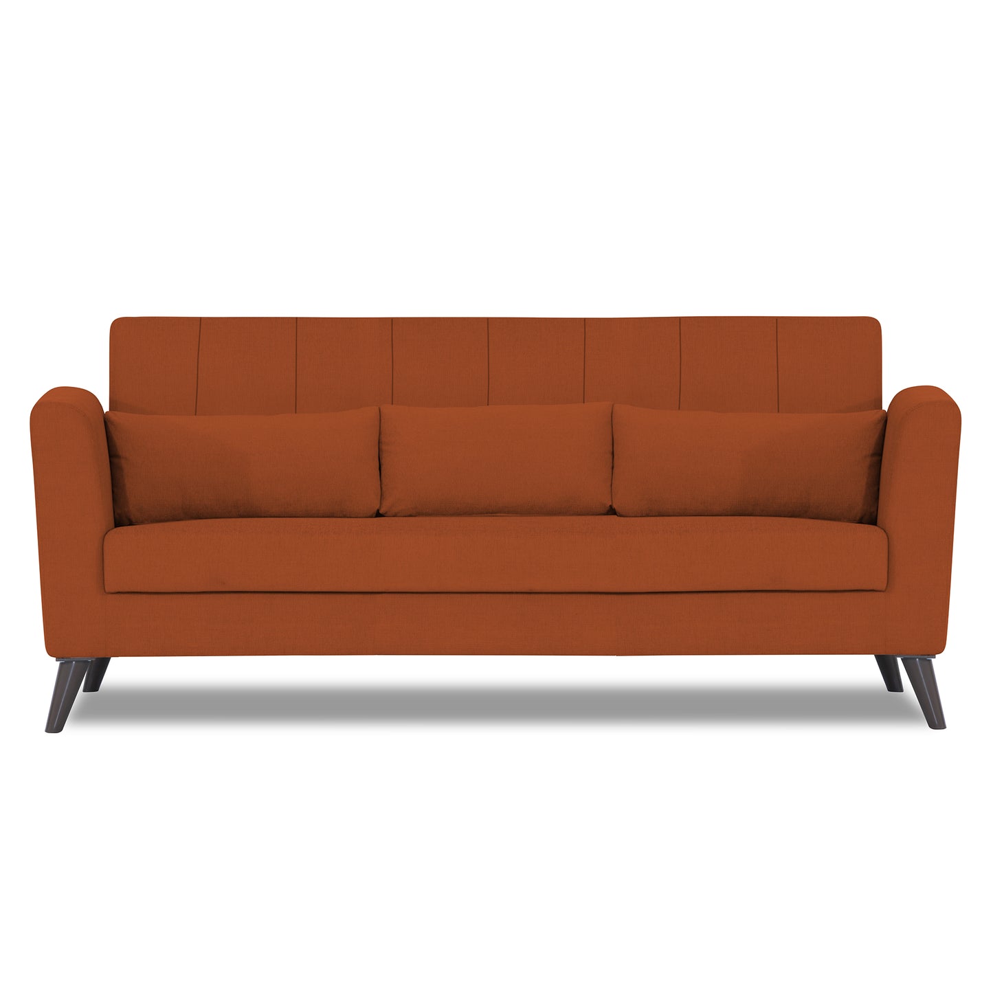 Adorn India Daniel 3 Seater Sofa (Rust)