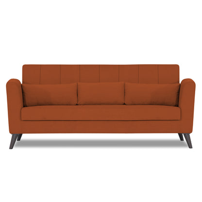 Adorn India Daniel 3 Seater Sofa (Rust)