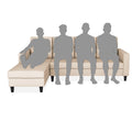Darcy L Shape 6 Seater Sofa Set (LHS) (Beige)