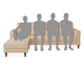Adorn India Maddox Tufted L Shape 5 Seater Sofa Chenille Sofa Set LHS (Beige) (3 Year Warranty)