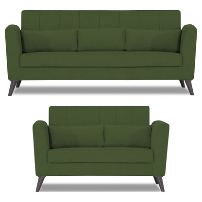 Adorn India Daniel 3+2 5 Seater Sofa Set (Green)