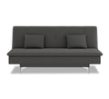 Adorn India Premium New Aspen 3 Seater Sofa Cum Bed 4X6 Velvet Suede with 2 Cushions (Color Dark Grey) and Suitable for All Indoor, with 3 Years Warranty