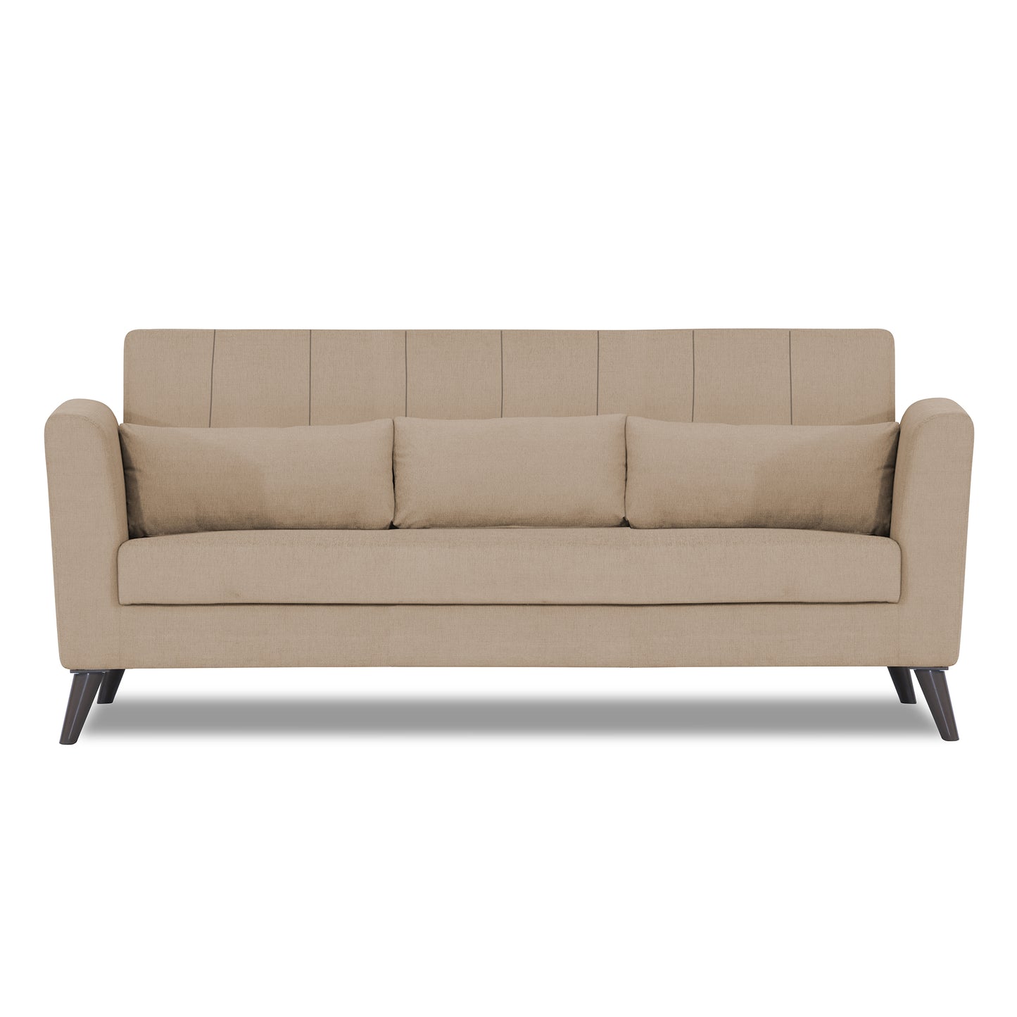 Adorn India Daniel 3 Seater Sofa (Beige) (3 Year Warranty)