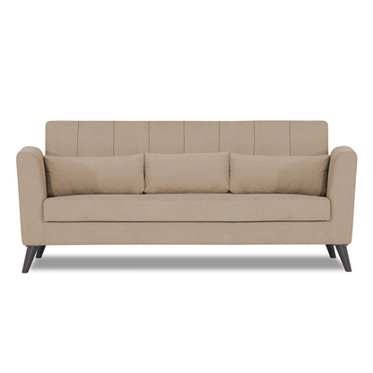 Adorn India Daniel 3 Seater Sofa (Beige) (3 Year Warranty)