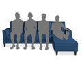 Adorn India Maddox Tufted L Shape 5 Seater Sofa Chenille Sofa Set RHS (Blue) (3 Year Warranty)