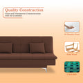 Adorn India Premium New Aspen 3 Seater Sofa Cum Bed 4X6 Velvet Suede with 2 Cushions (Color Brown) and Suitable for All Indoor, with 3 Years Warranty