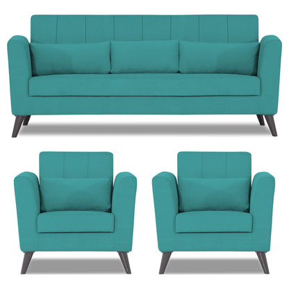 Adorn India Daniel 3+1+1 5 Seater Sofa Set (Aqua Blue)