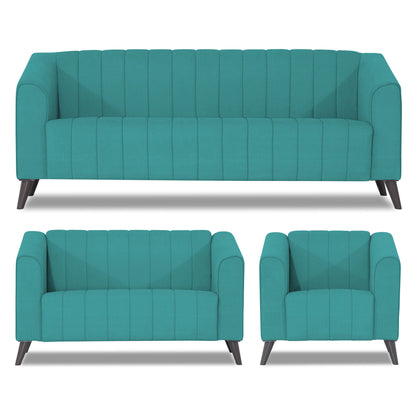 Adorn India Premium Laurel 3+2+1 6 Seater Sofa Set (Aqua Blue)