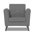 Adorn India Dannis 1 Seater Sofa (Grey) (3 Year Warranty)