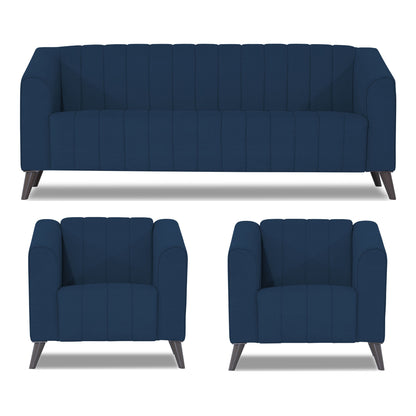 Adorn India Premium Laurel 3+1+1 5 Seater Sofa Set (Blue)