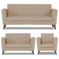 Adorn India Dannis 3+2+1 6 Seater Sofa Set (Beige) (3 Year Warranty)
