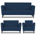 Adorn India Dannis 3+2+1 6 Seater Sofa Set (Blue) (3 Year Warranty)