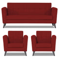 Adorn India Dannis 3+1+1 5 Seater Sofa Set (Red) (3 Year Warranty)