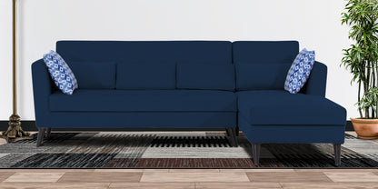 Adorn India Daniel L Shape 6 Seater Sofa Set RHS (Blue)