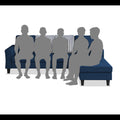 Maddox Stripes L Shape 6 Seater Sofa Set RHS (Blue)